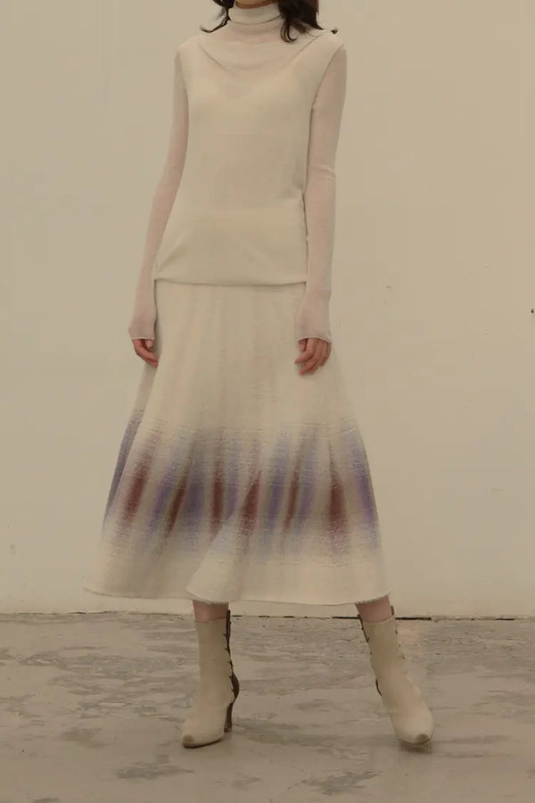 SWAYING/KNIT Gradient Striped Swing Skirt SW202XZ11